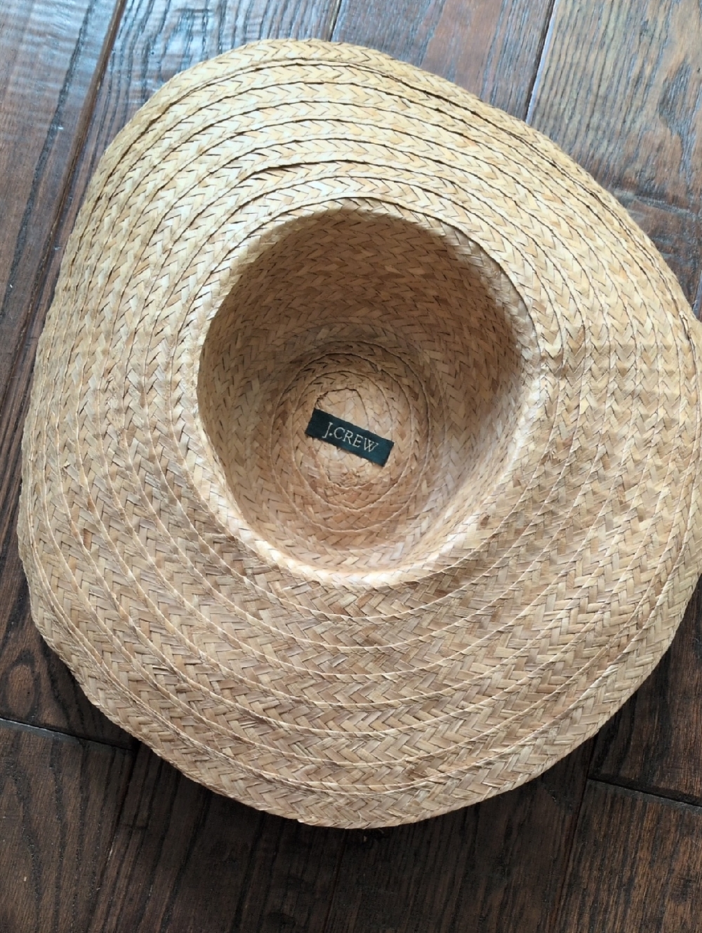 J. CREW I Vintage Woven Straw Wide Brim Sun Hat - Picture 3 of 10